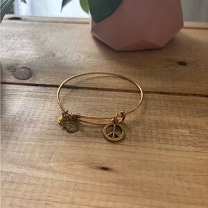 Alex & Ani peace sign charm bracelet
